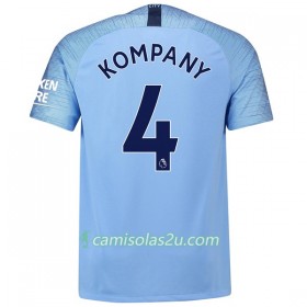 Camisolas de Futebol Manchester City Kompany 4 Equipamento Principal 2018/19 Manga Curta